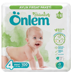 Önlem Botanika Bebek Bezi Aylık Fırsat Paketi 4 Beden Maxi 100 Adet (7-14 kg) - 1