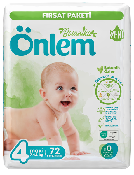 Önlem Botanika Bebek Bezi Fırsat Paketi 4 Beden Maxi 72 Adet (7-14 kg) - 1