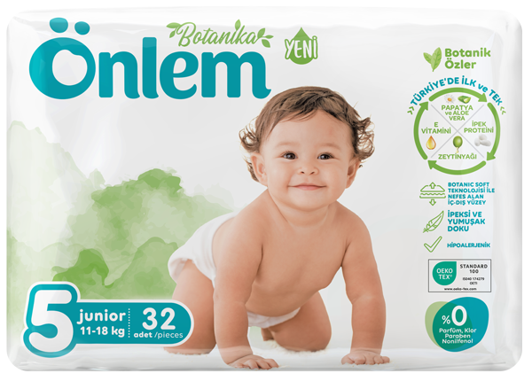 Önlem Botanika Bebek Bezi İkili Jumbo Paket Junior 32 Adet (11-18 kg) - 1