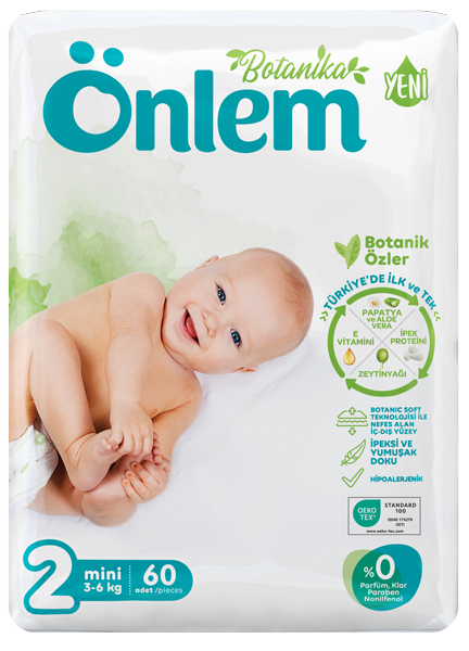 Önlem Botanika Bebek Bezi İkili Jumbo Paket Mini 60 Adet (3 - 6 kg) - 1